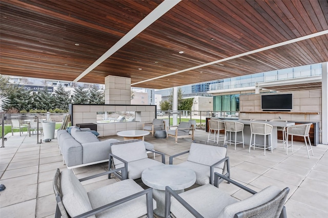 view of patio featuring an outdoor hangout area