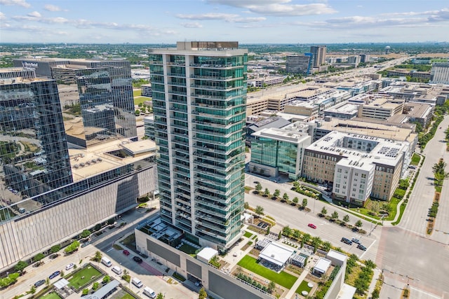 aerial view with a city view