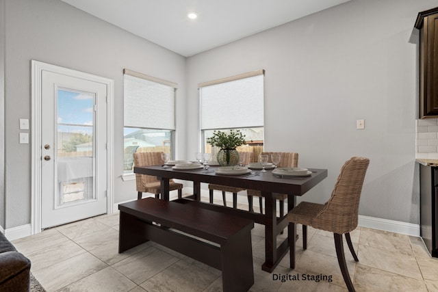 dining area with baseboards