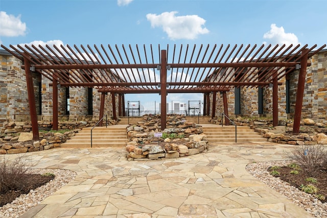 view of patio / terrace with a pergola