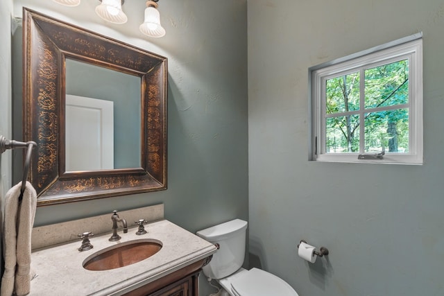 bathroom with toilet and vanity