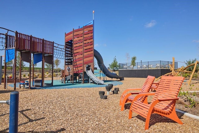 community play area with fence