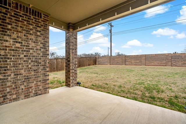 view of patio / terrace with a fenced backyard