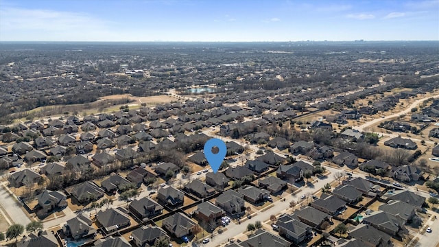 bird's eye view with a residential view