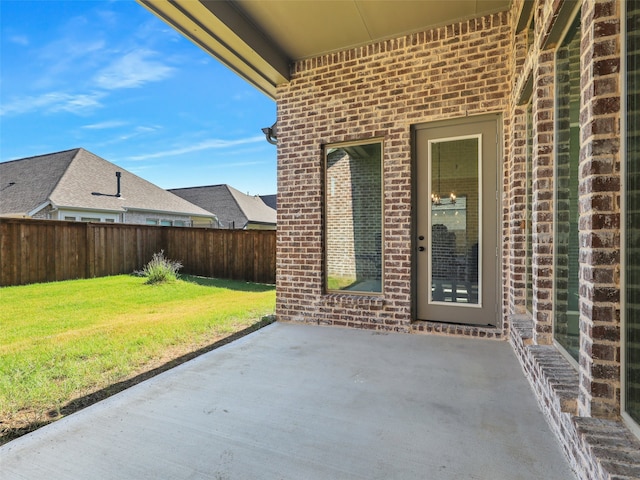 view of patio with a fenced backyard