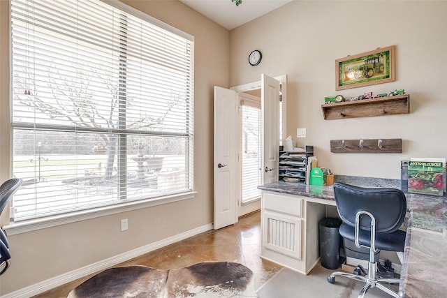 office area with baseboards