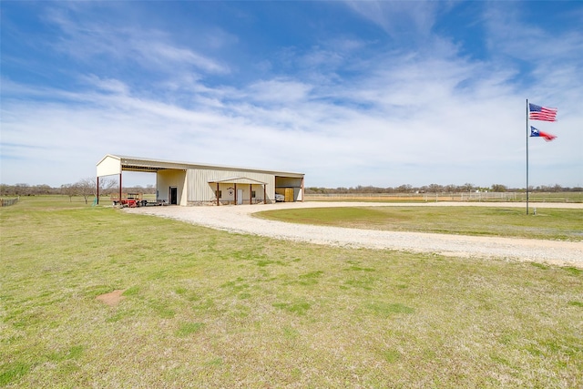 exterior space with a lawn