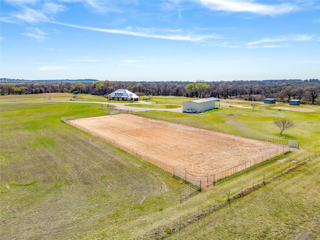 bird's eye view featuring a rural view