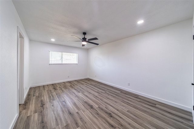 6305 Pine St, Rowlett, TX 75089 - unfurnished room featuring ceiling fan, wood finished floors, baseboards, and recessed lighting