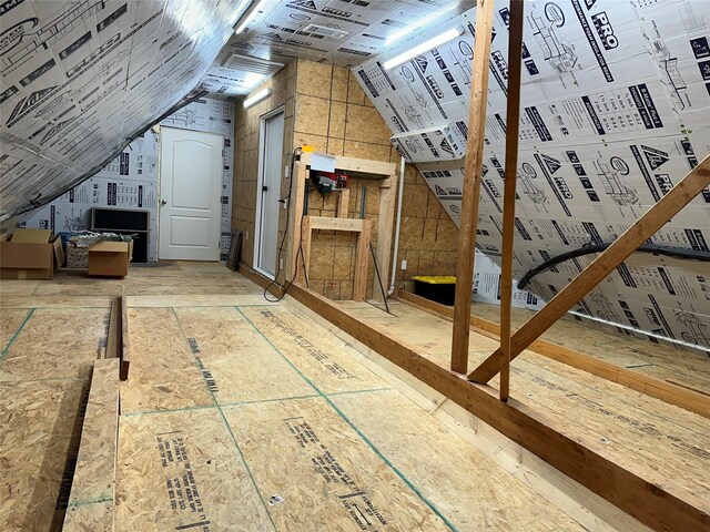 view of unfinished attic