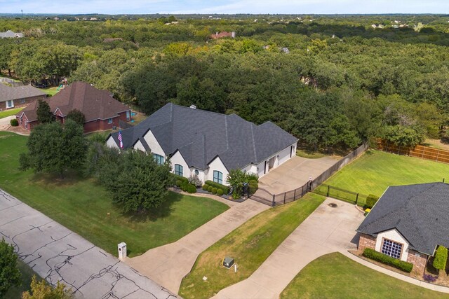 bird's eye view of a heavily wooded area