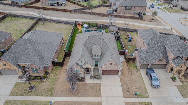 drone / aerial view with a residential view