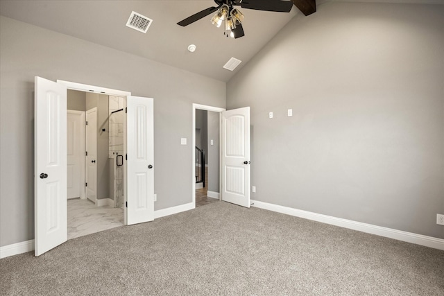 unfurnished bedroom with light carpet, visible vents, and baseboards