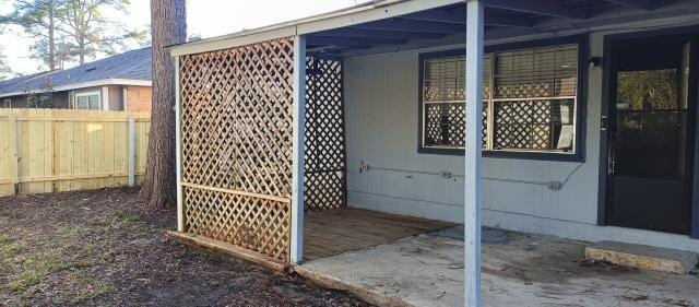 exterior space featuring fence