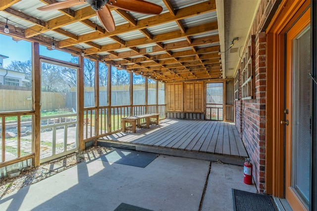 view of unfurnished sunroom