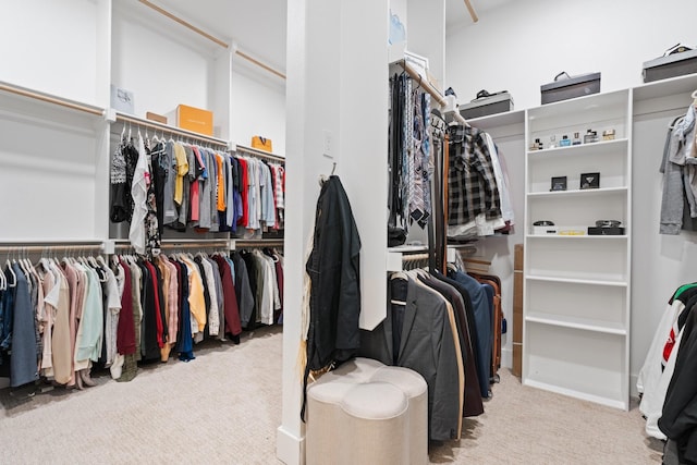 walk in closet featuring carpet