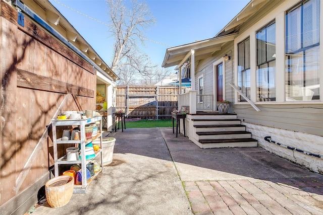 view of patio / terrace with fence