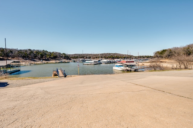 exterior space with a floating dock