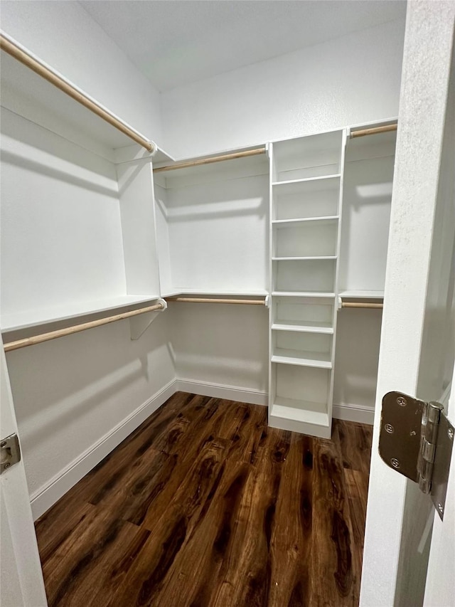 spacious closet with wood finished floors