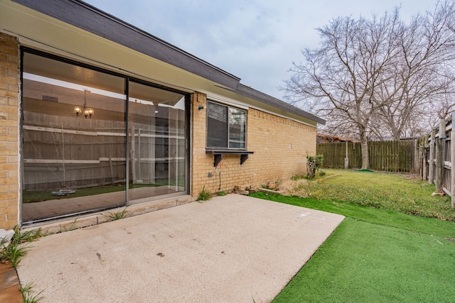 view of patio featuring a fenced backyard