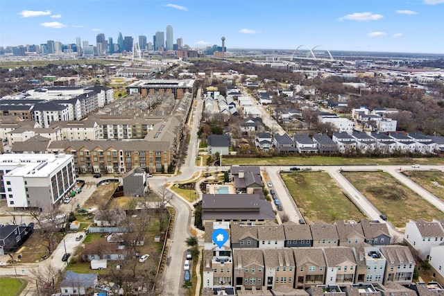 aerial view featuring a city view