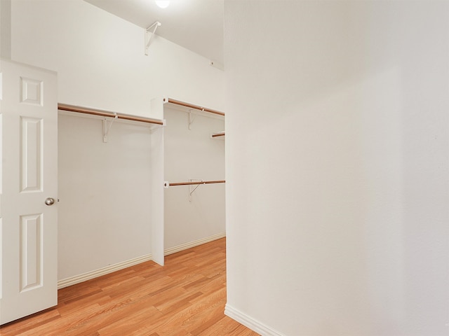 spacious closet featuring light wood finished floors