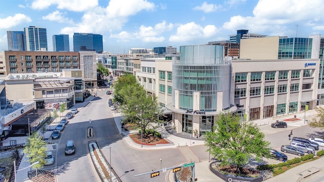 view of building exterior with a city view