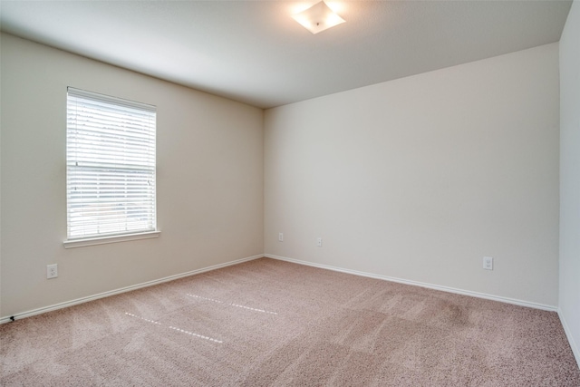 spare room featuring baseboards and carpet flooring