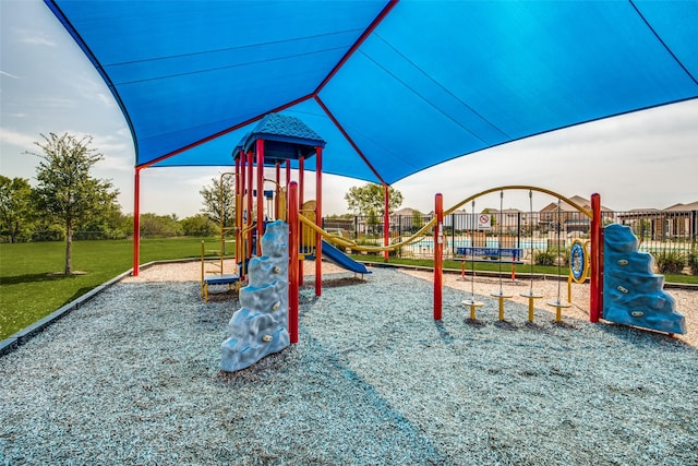 communal playground with fence