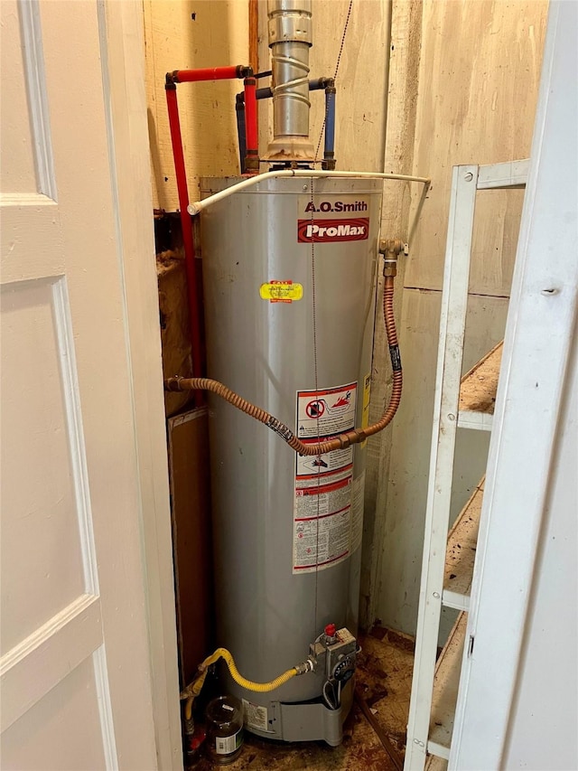 utilities featuring gas water heater