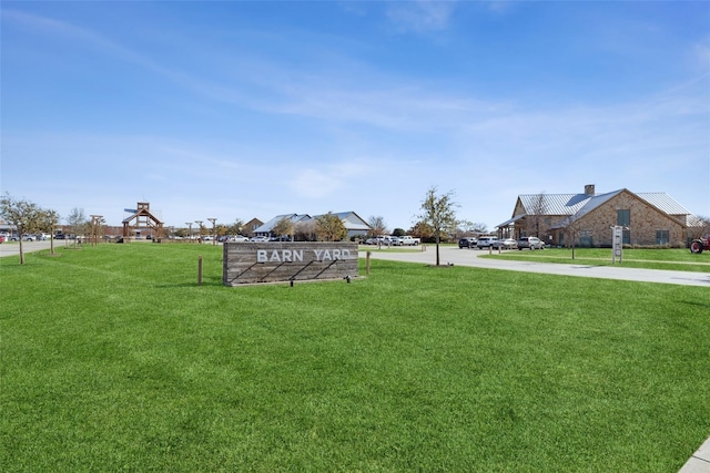 view of community with a lawn