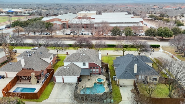 aerial view with a residential view