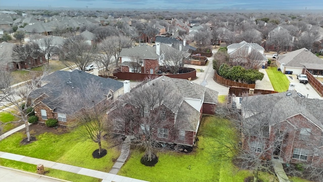 bird's eye view with a residential view