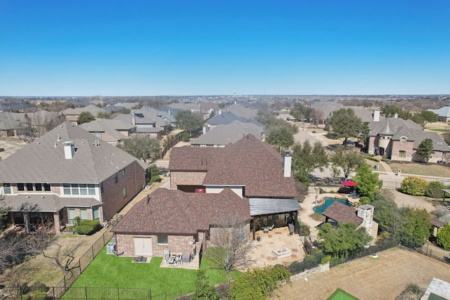 drone / aerial view with a residential view