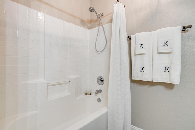 full bathroom featuring shower / bath combo