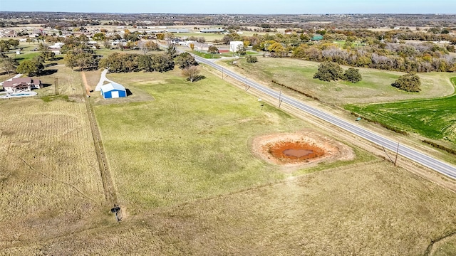 aerial view with a rural view