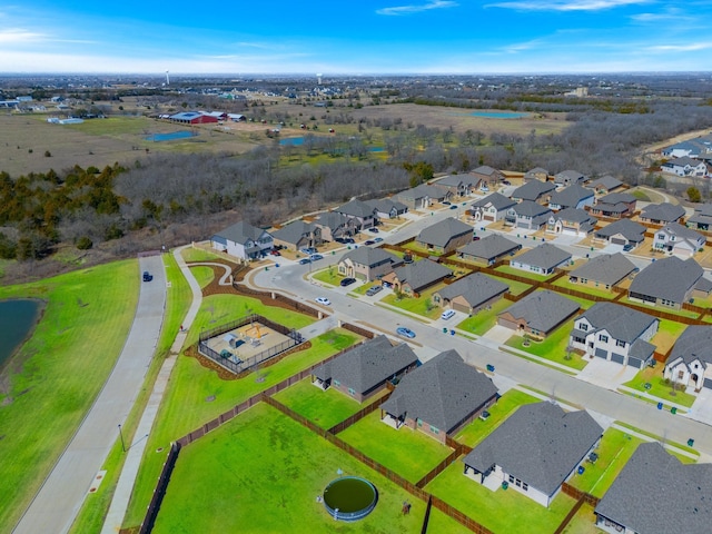 drone / aerial view with a residential view