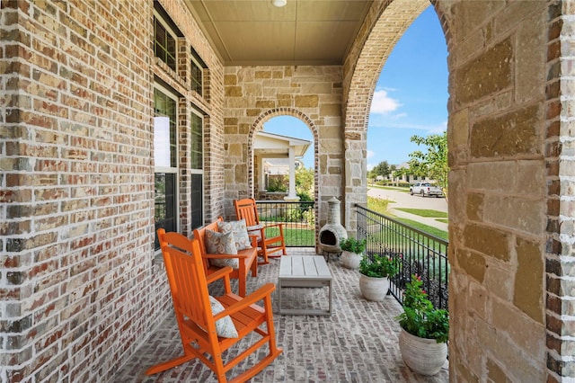 balcony with a porch