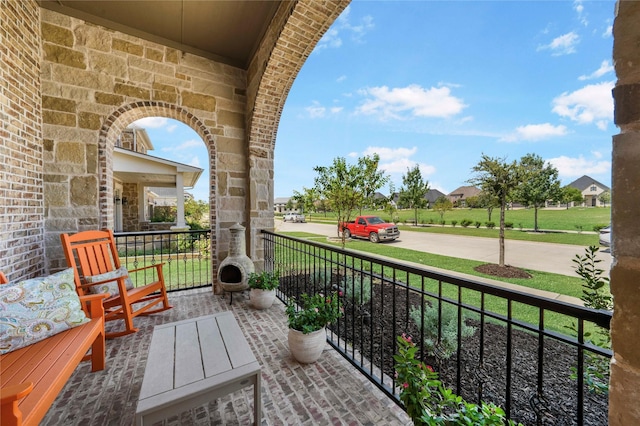 balcony with covered porch