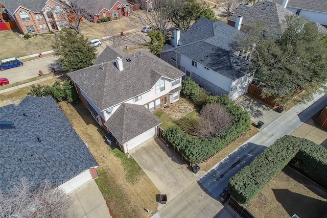 bird's eye view with a residential view