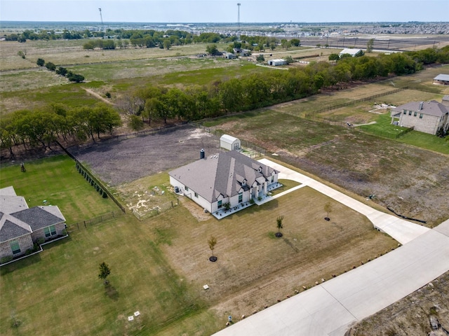 drone / aerial view with a rural view