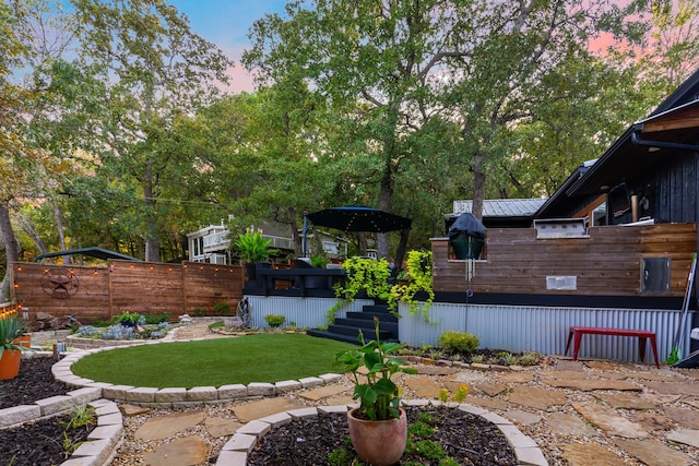 view of yard with fence