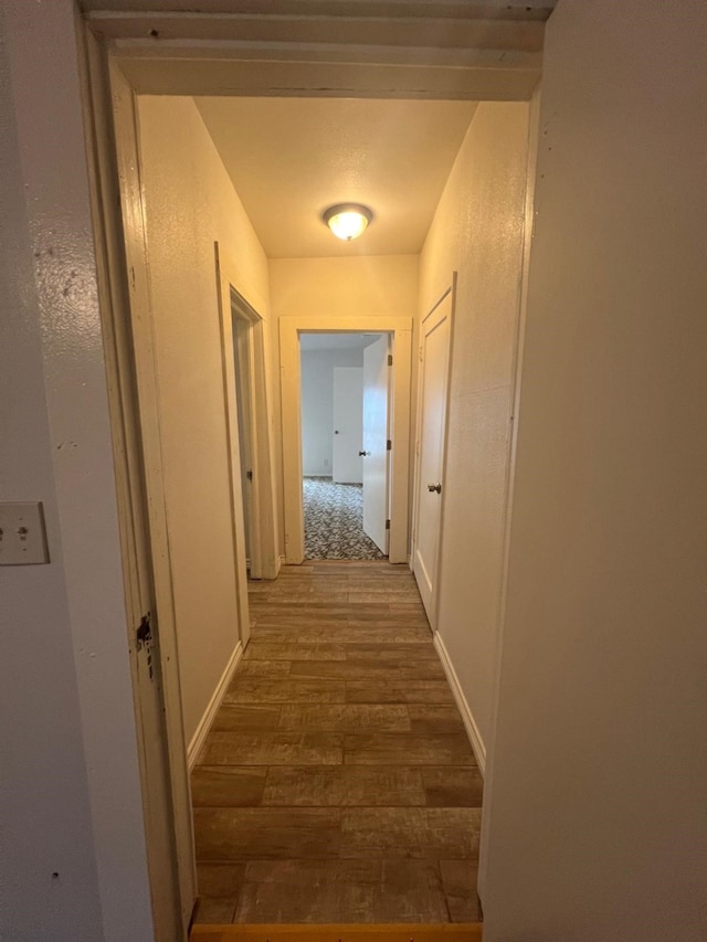 hallway featuring wood finished floors