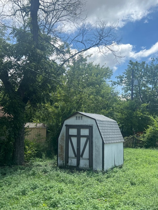 view of shed