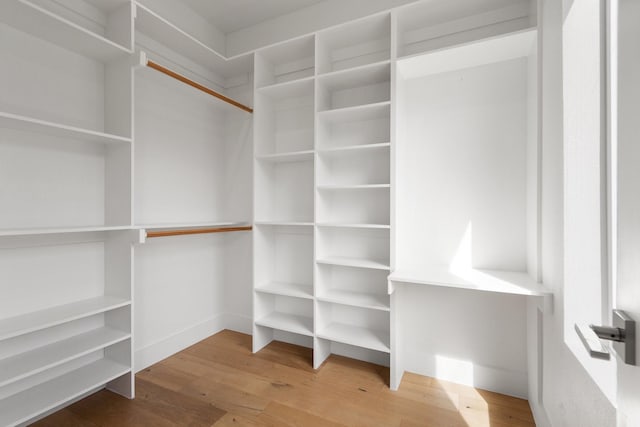 spacious closet with wood finished floors