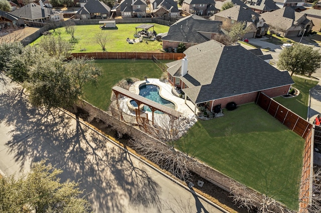 birds eye view of property featuring a residential view