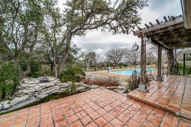 view of patio featuring an outdoor pool