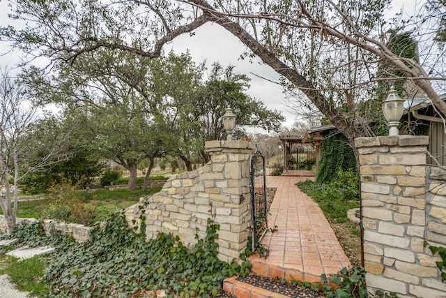 view of yard featuring a gate