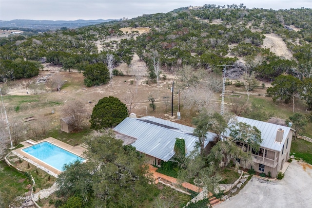 aerial view featuring a mountain view