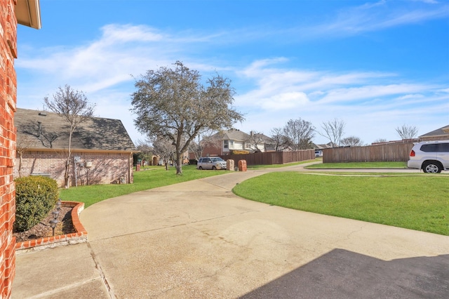 view of yard with fence